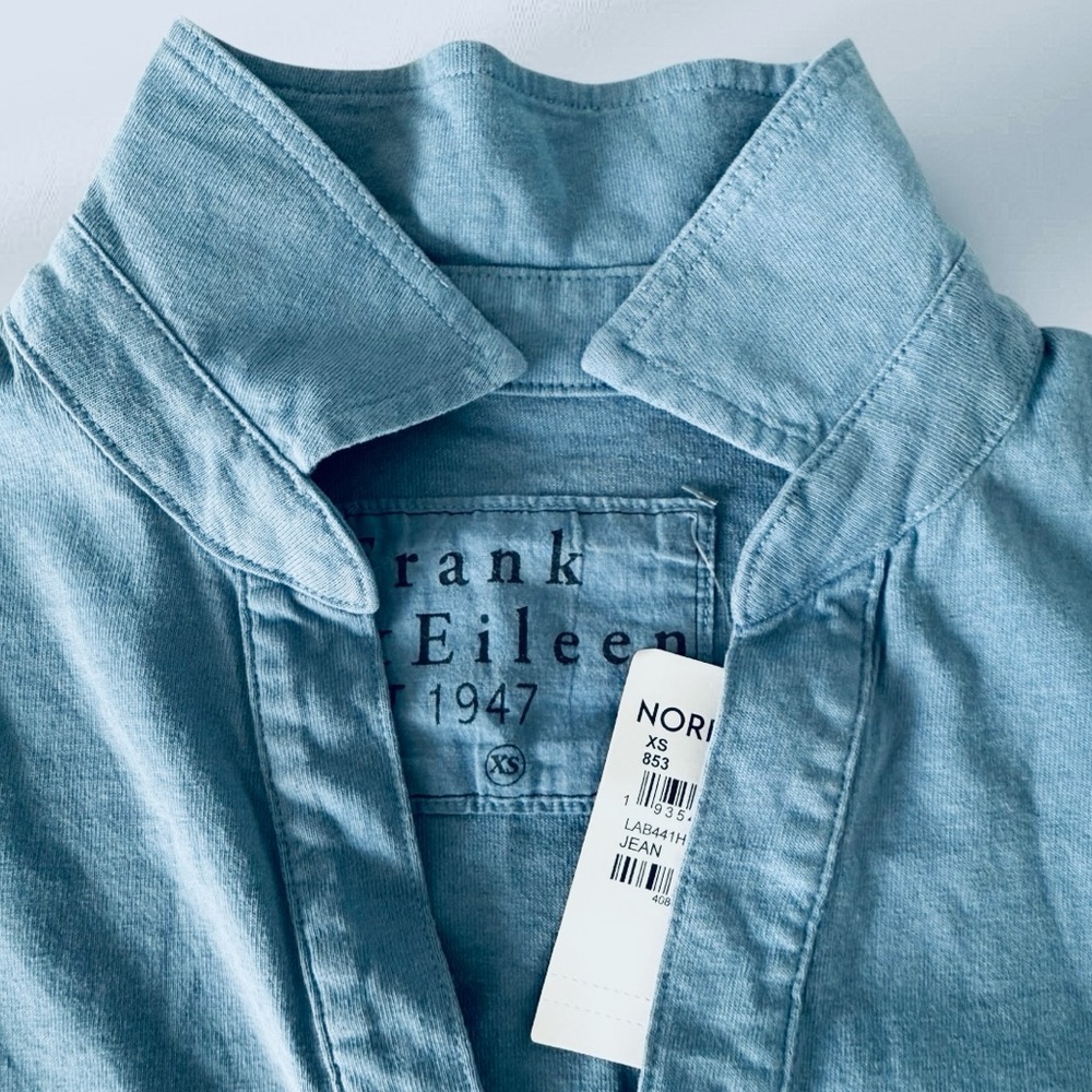 0610 Frank & Eileen Nicole Popover Long Sleeve Henley Shirt Dress Jean XS NWT - Picture 4 of 8